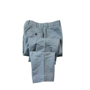 Sid Mashburn Blue Flat Front Cotton Linen Men's Trouser Size 34x29